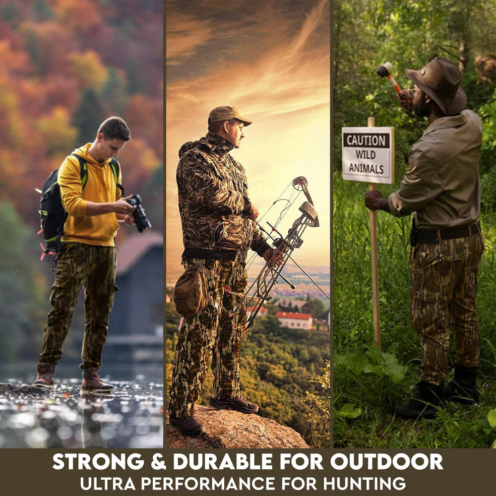 TrailCrest men's camo hunting pants Bottomland waistband detail with adjustable tabs for a personalized fit