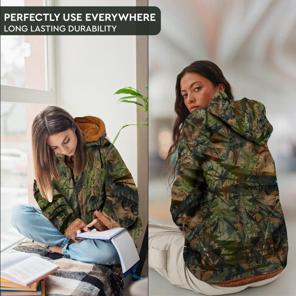 TrailCrest relaxed-fit camo-womens jacket pairs casual style with outdoor-ready warmth.