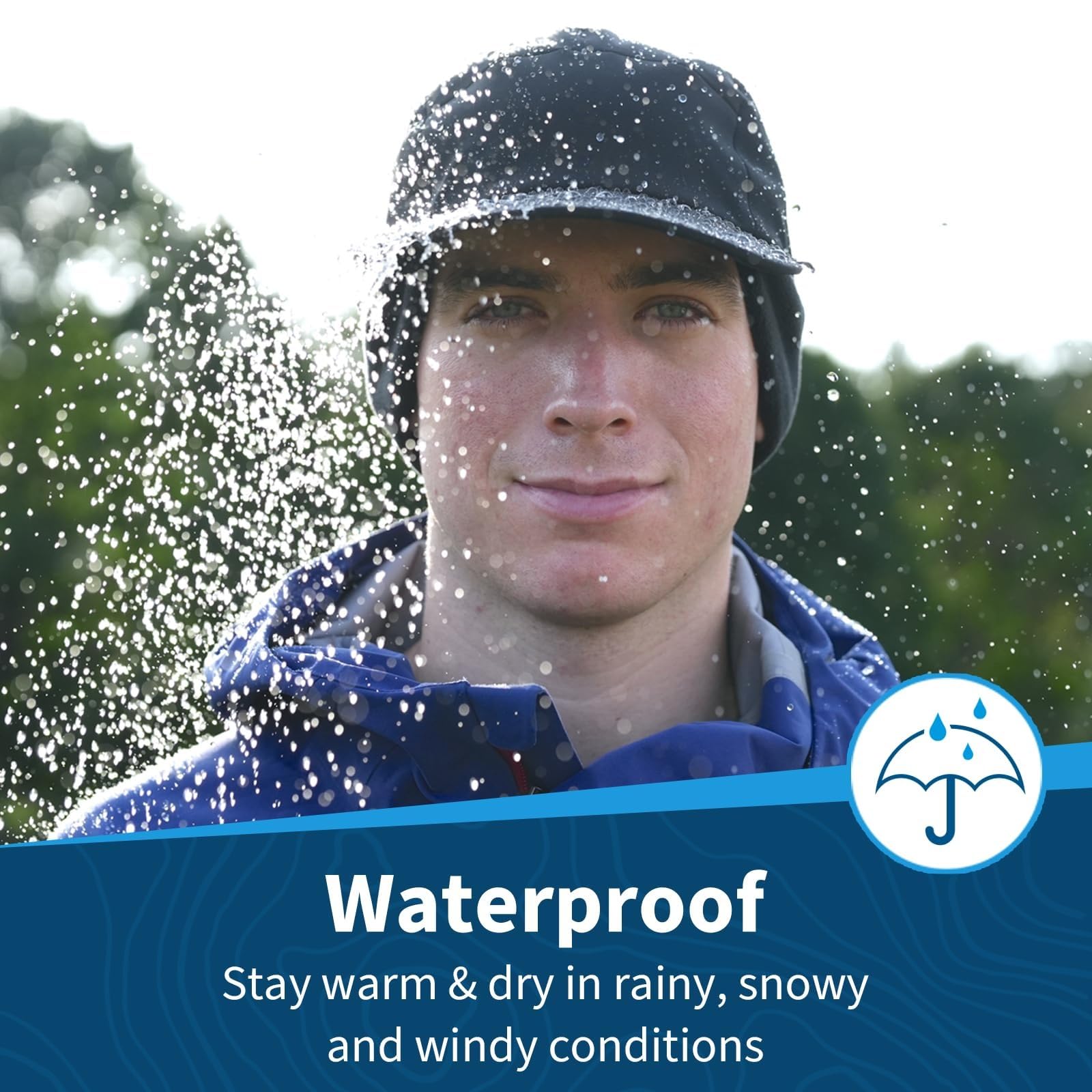 TrailHeads hat with flip-down ear warmers demonstrates versatile warmth during chilly hikes.