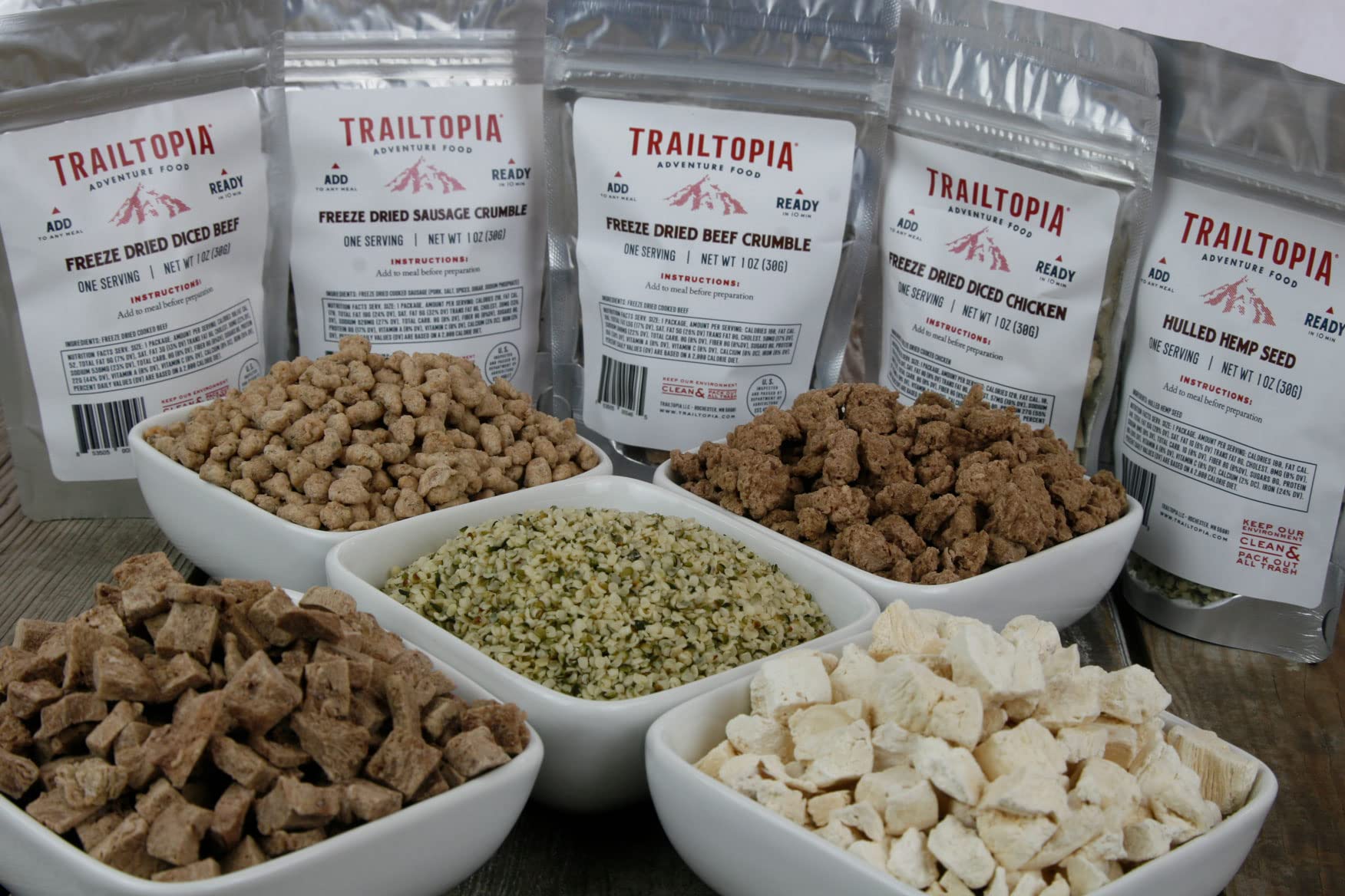 Trailtopia beef side pack cooked and shelf-stable for reliable backpacking nourishment.