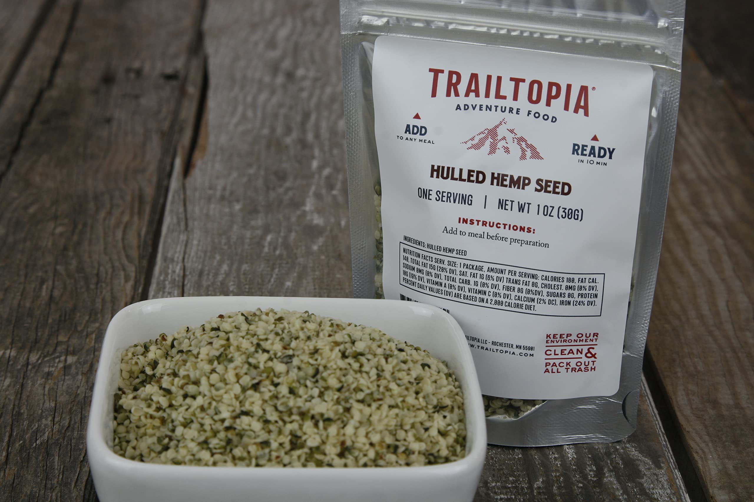 Trailtopia chicken side pack ready to eat, ideal for quick backcountry dinners.