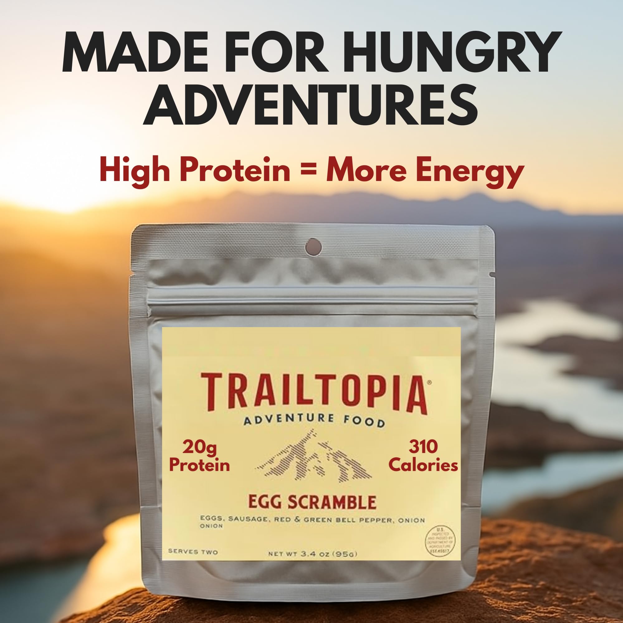 Trailtopia backpack ready packaging demonstrates lightweight compact breakfast option