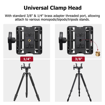 Trakiom Clamp Rest Head aluminum body highlighting lightweight travel-friendly construction.