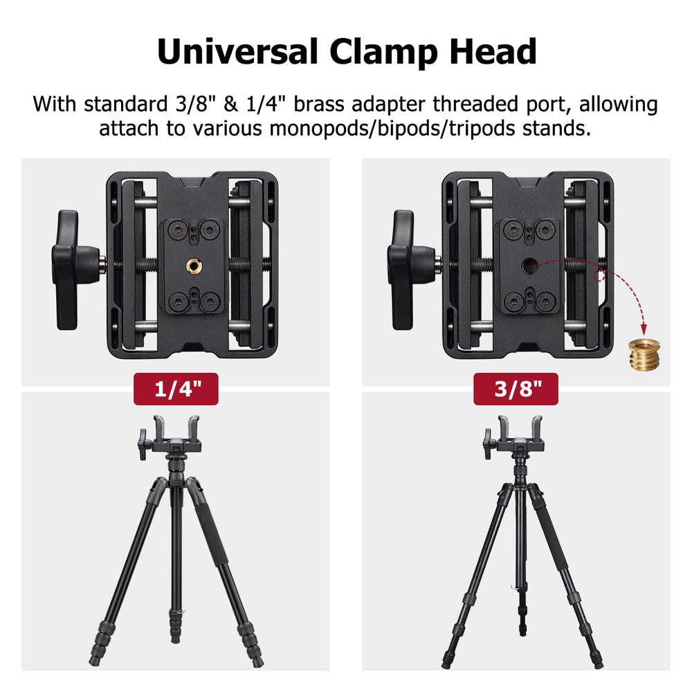 Trakiom Clamp Rest Head aluminum body highlighting lightweight travel-friendly construction.