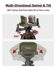 Trakiom clamping tripod rest clamp head with bubble level for quick, accurate outdoor leveling