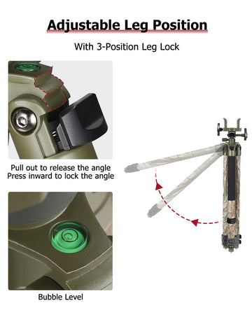 Trakiom clamping tripod rest height-adjustable legs from 26 to 60 inches