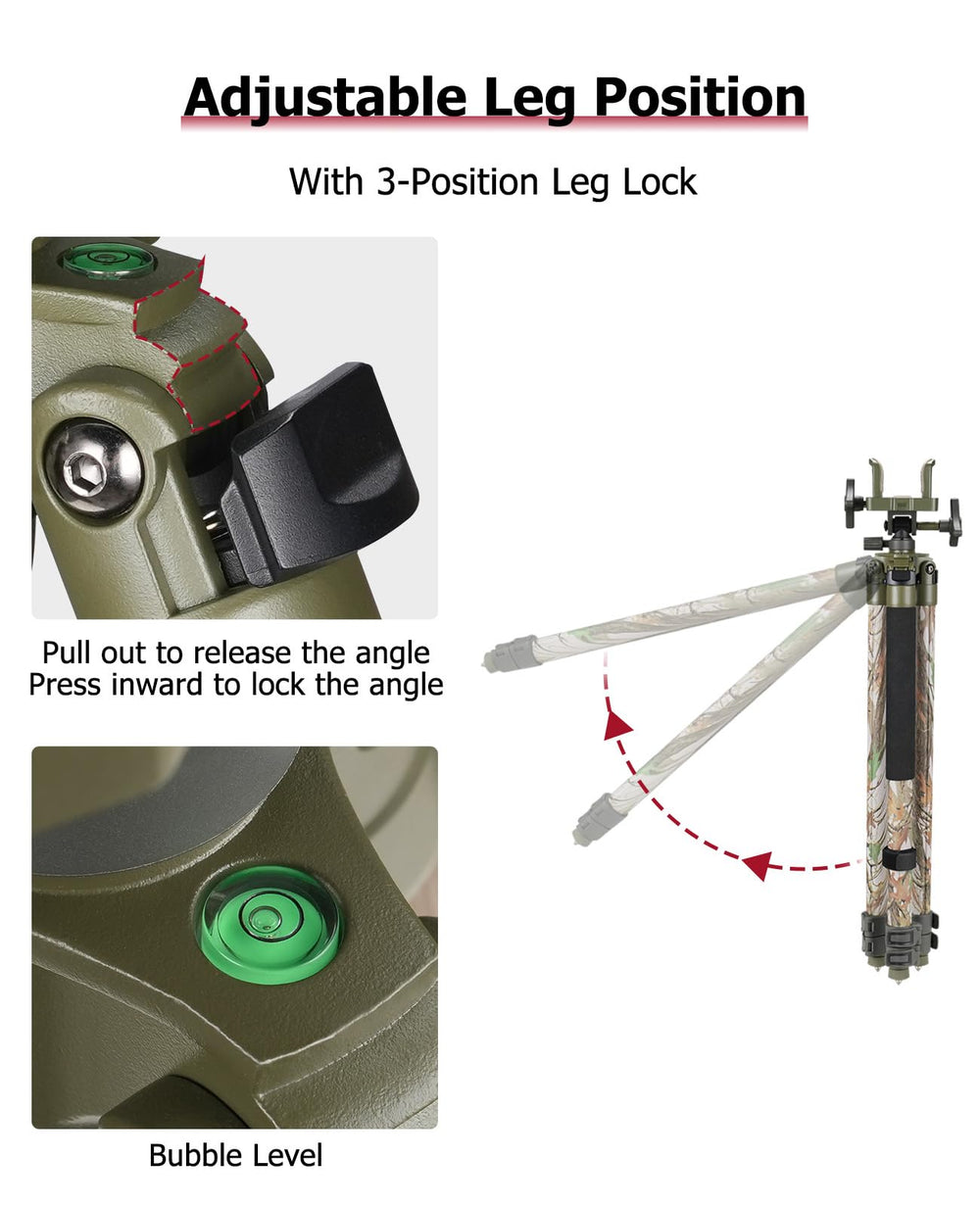 Trakiom clamping tripod rest height-adjustable legs from 26 to 60 inches