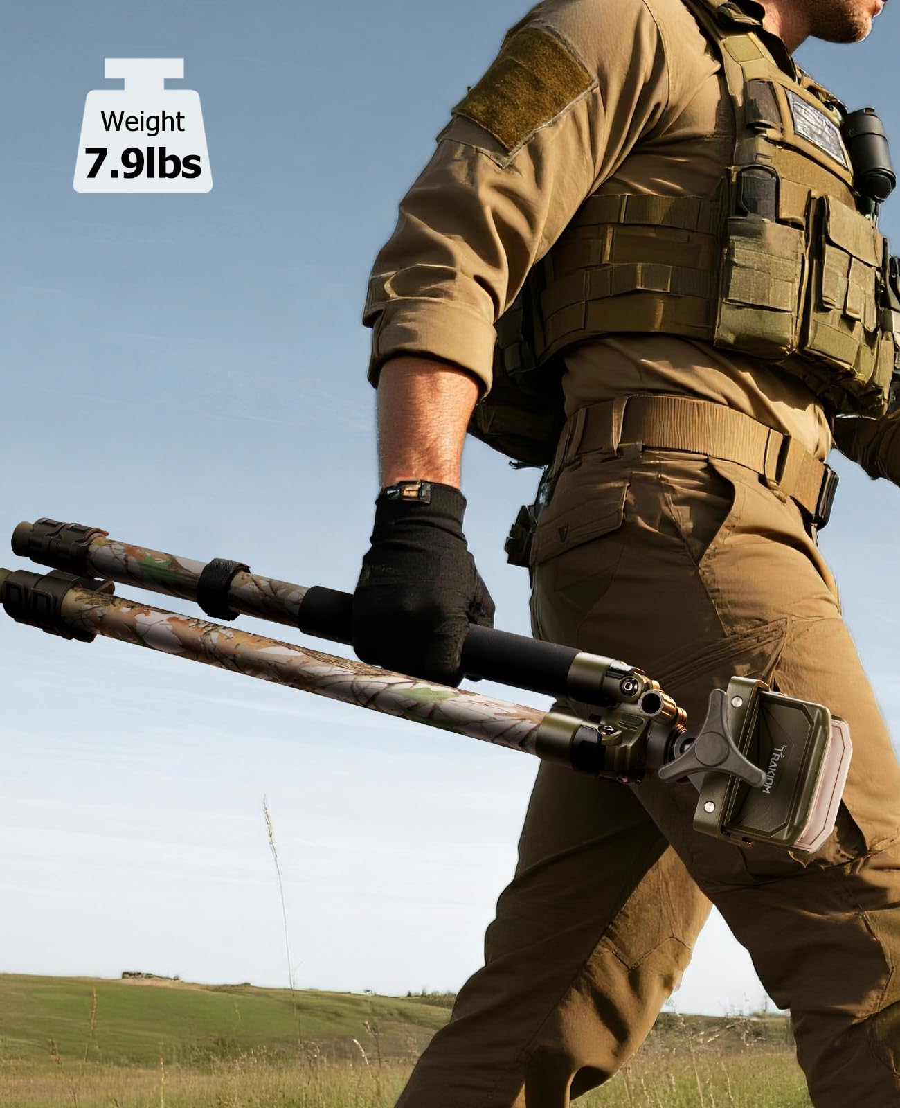 Trakiom clamping tripod rest leaf camo legs blend with wild environments