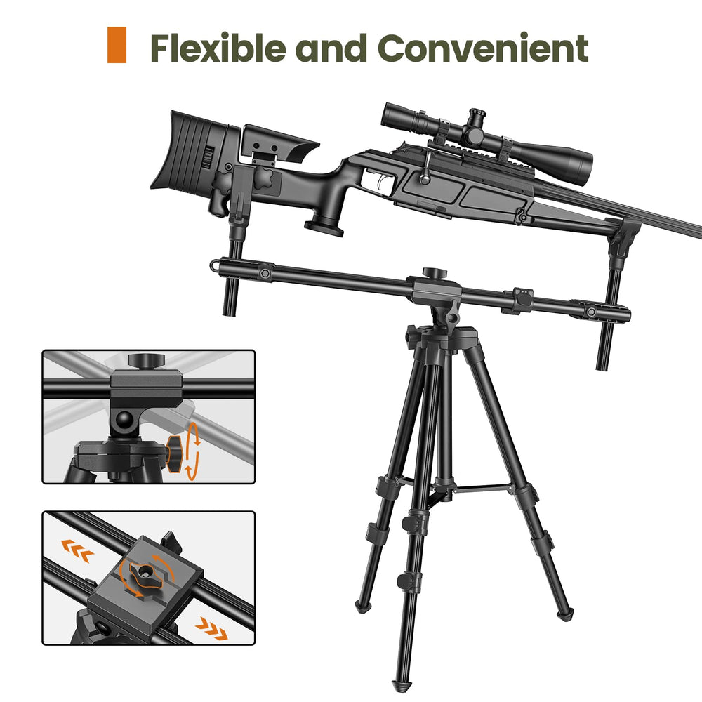 Trakiom hunting rest height adjustment knob enables fast setup.