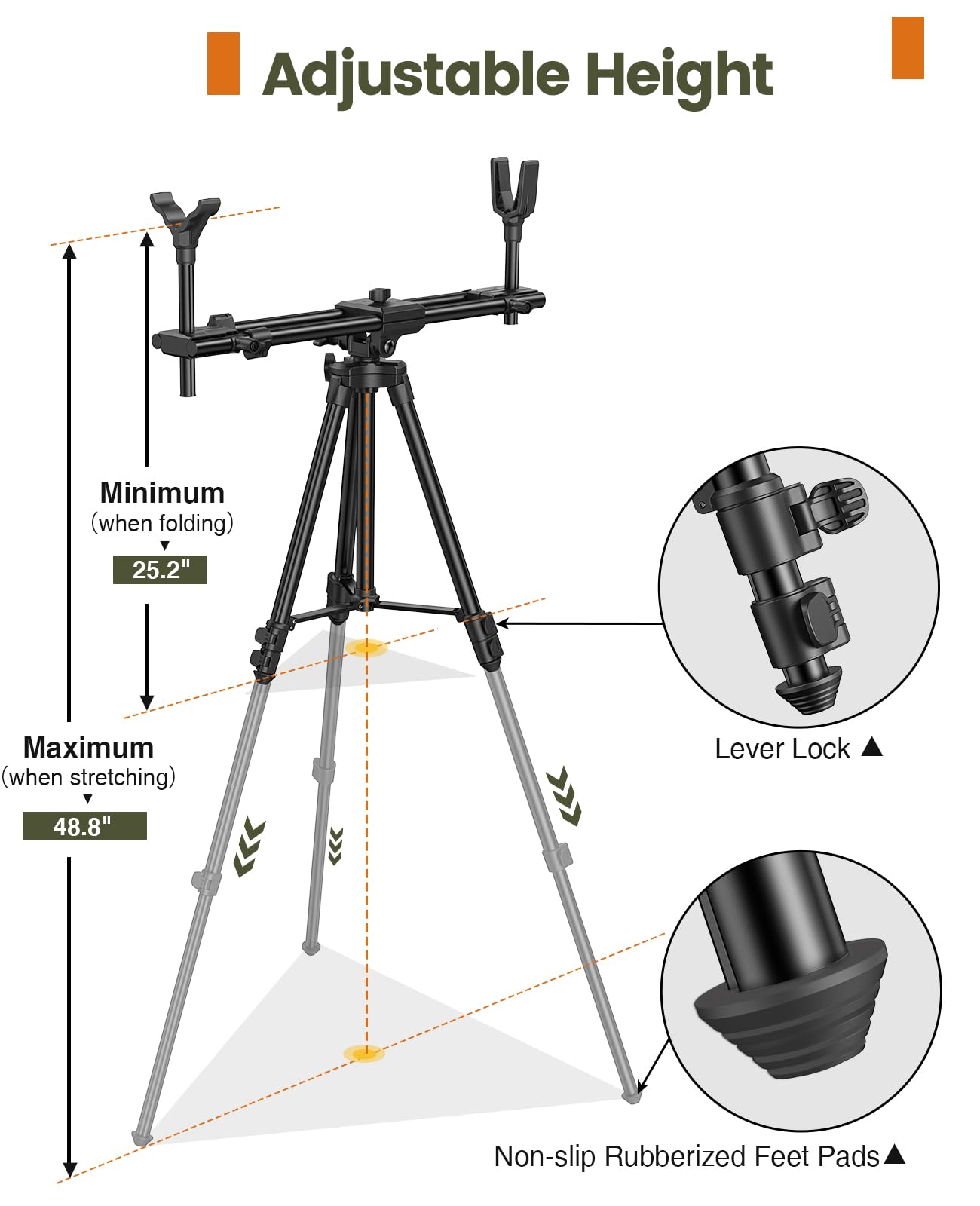Trakiom hunting tripod folded portability enables easy transport on rugged trails.