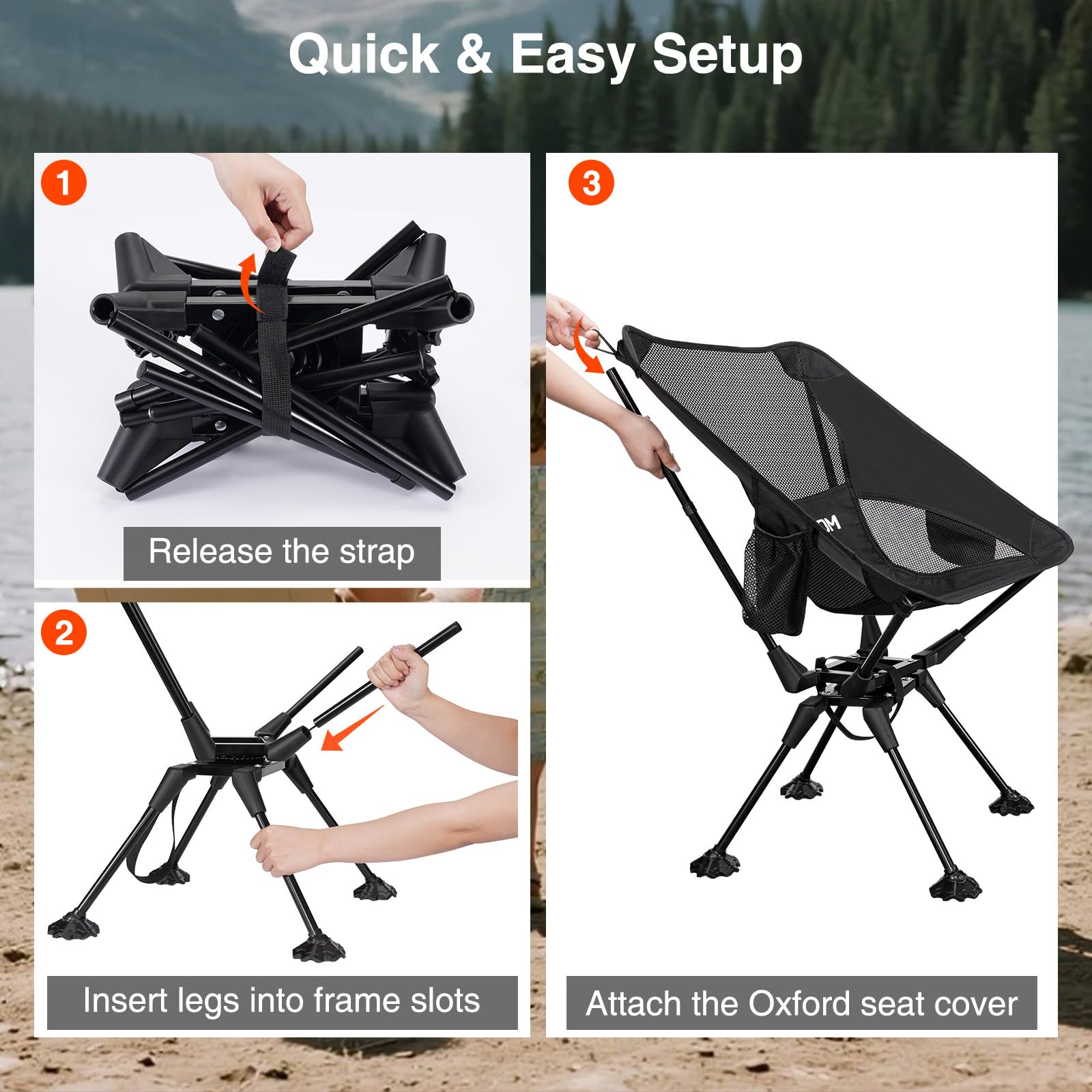 Trakiom lightweight portable camping chair enables easy carry on trips
