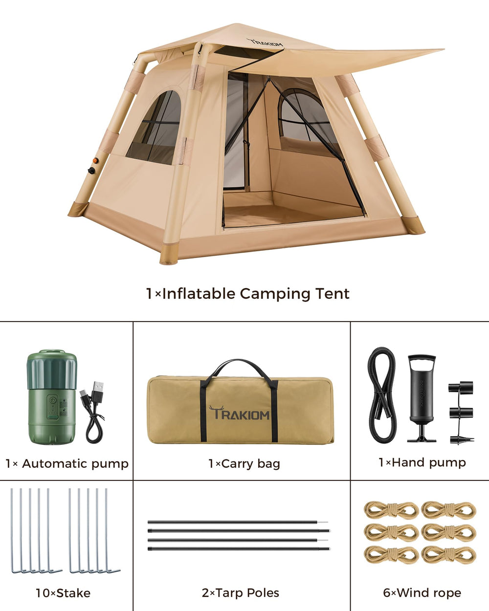 Trakiom tent weighs 6.8kg, ideal for road trips and weekend getaways.