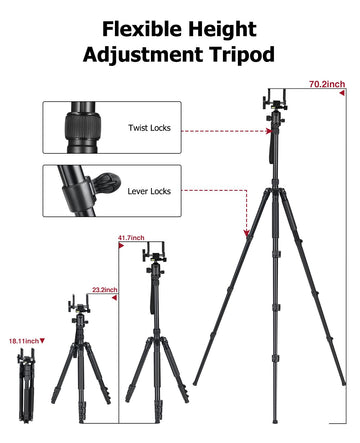 Trakiom Tripod Anti-slip Feet with leveling helps stable setup.
