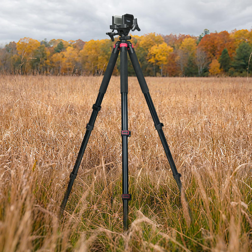 Trakiom outdoor setup shown in compact transport position.