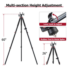 Trakiom tripod rest with retractable steel spikes for varied terrain.