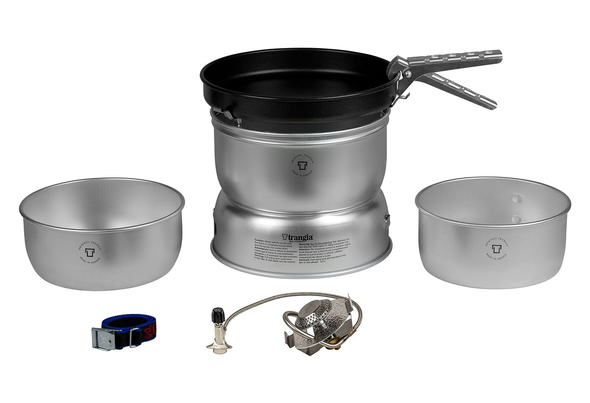 Trangia 25-3 ultralight camping cookset with spirit burner for efficient outdoor cooking