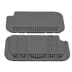 Trangia Multiboard gray drying board for air-drying dishes beside Mestin.