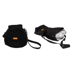 Trangia roll-top bag with shoulder strap simplifies carrying storm cookers and fuel bottles.