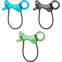 Climber belays from anchors with Aries guide mode on multi-pitch
