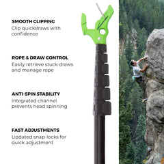 TRANGO Beta Stick EVO extended-length reach helps cross gaps between bolts.
