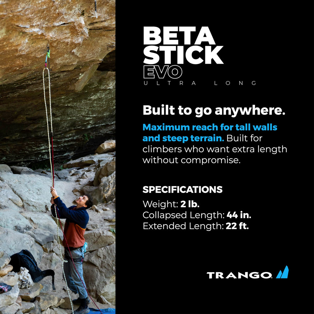TRANGO Beta Stick EVO harness-attachment keeps tool within easy reach.