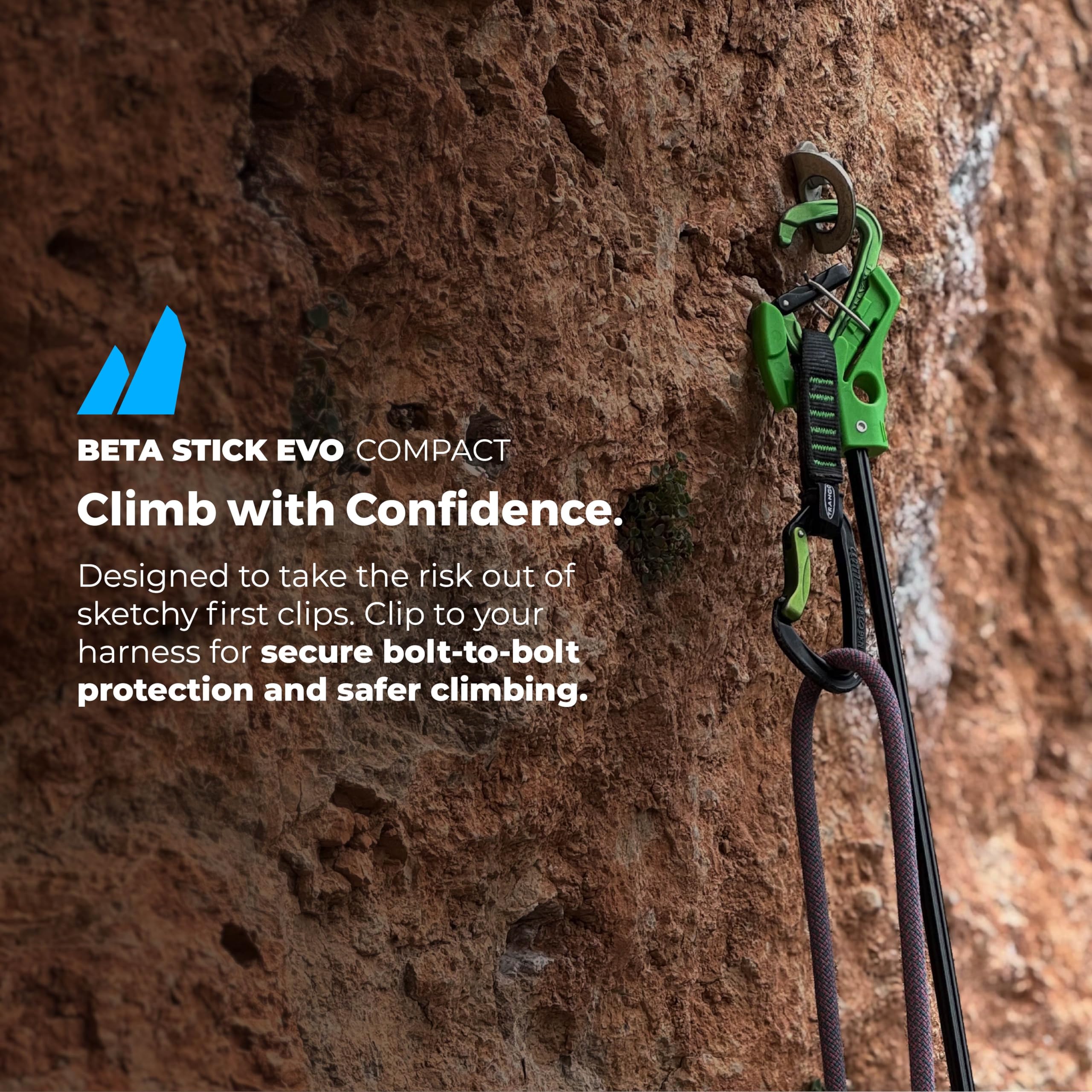 TRANGO Beta Stick EVO rope loop supports smooth roping between bolts.