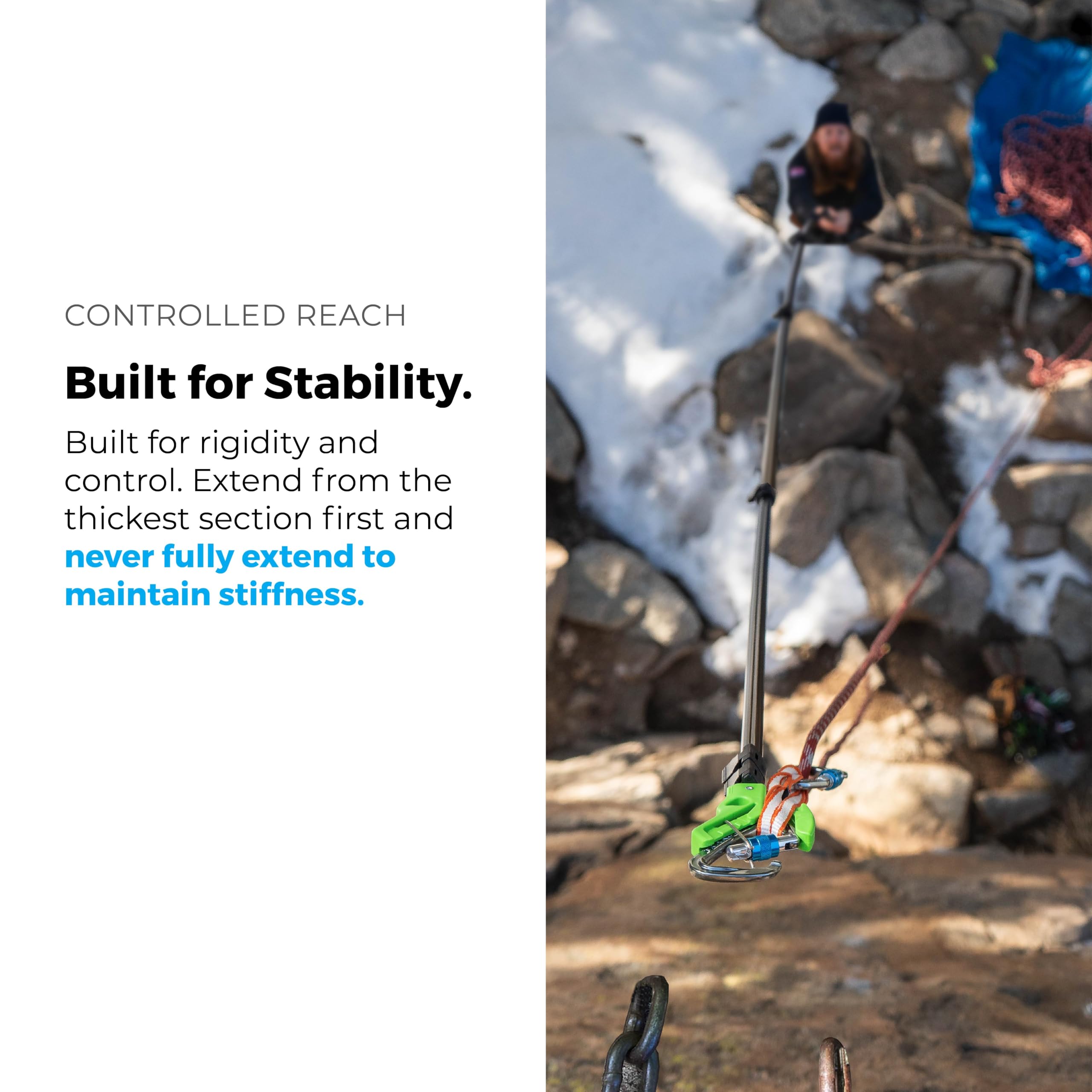 TRANGO Beta Stick EVO wire-gate compatibility adds flexibility with different carabiners.