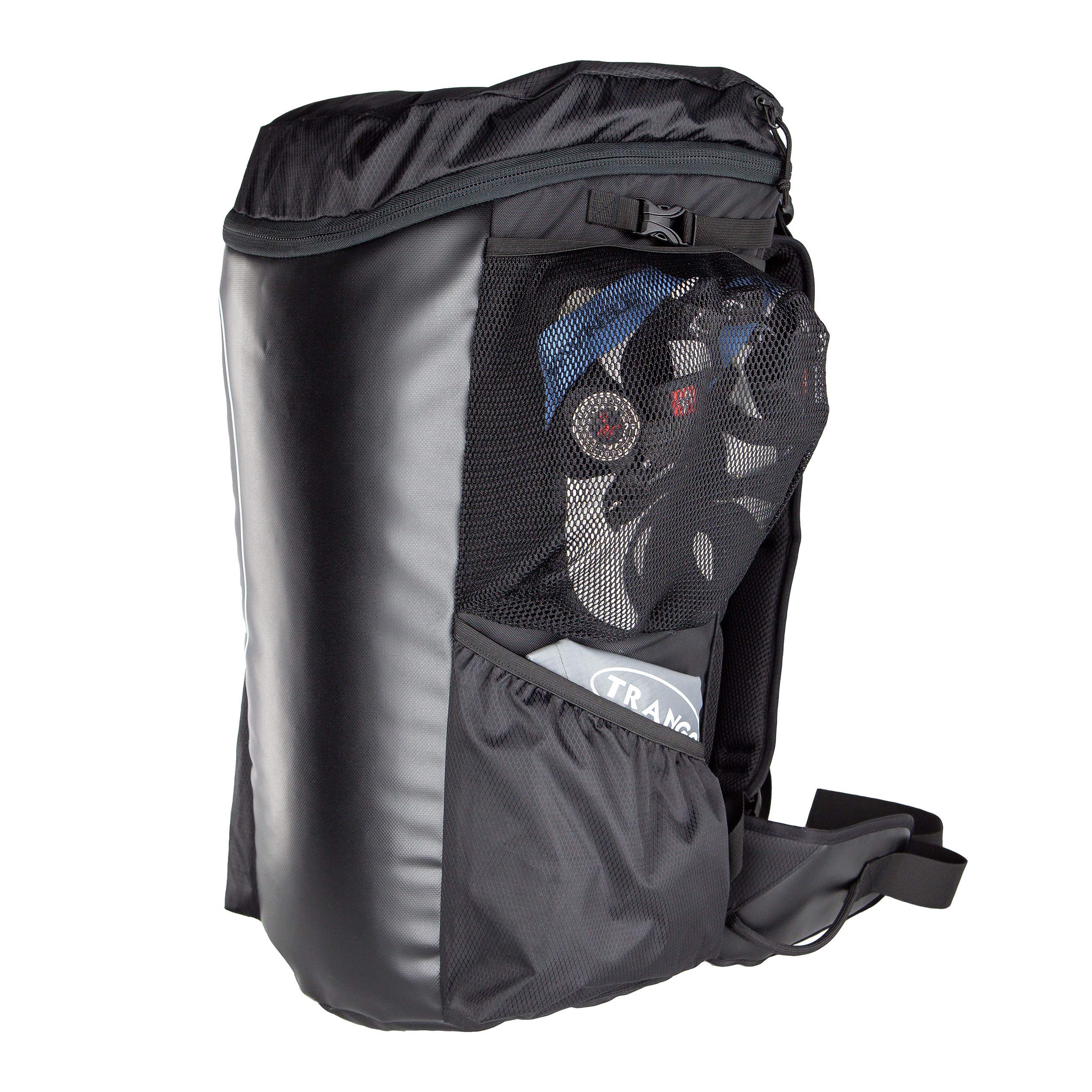 TRANGO Crag Pack 2.0 shoe pouch airs footwear between routes for quick reuse.