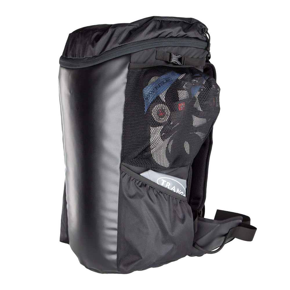 TRANGO Crag Pack 2.0 shoe pouch airs footwear between routes for quick reuse.