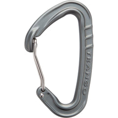 TRANGO Phase carabiner in gray offers reliable, lightweight protection for rock climbing.