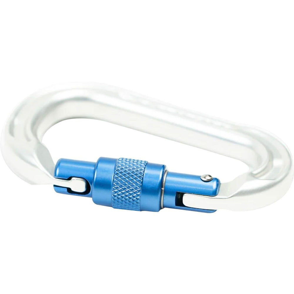 TRANGO Physic blue carabiner with 20 mm gate opening supports rope handling.