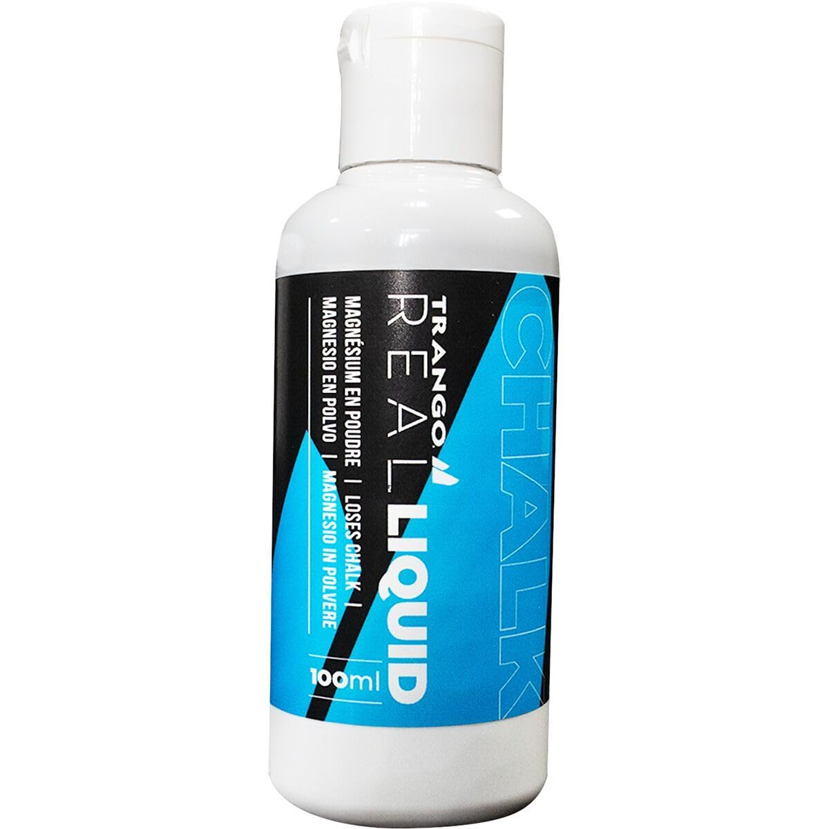 TRANGO Real Liquid Chalk 100ml bottle provides smooth, fast-drying grip for climbs.