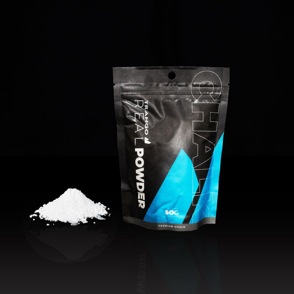 TRANGO Real Powder Chalk bottle packaging highlights sustainability and recyclability