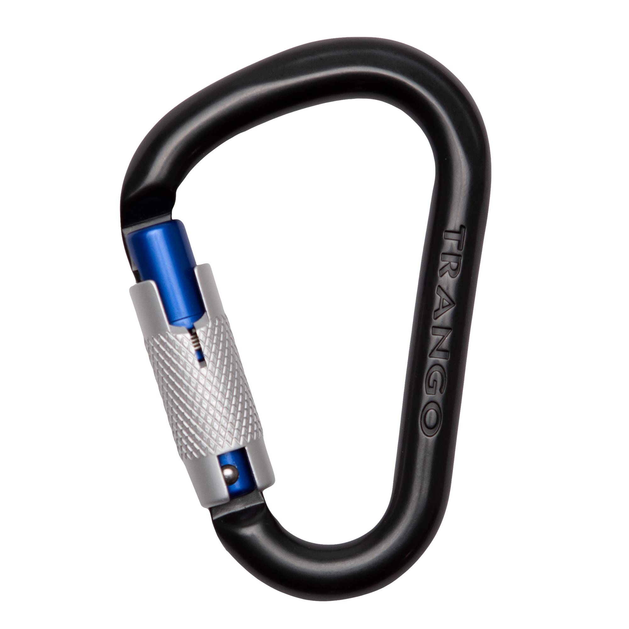 TRANGO Regulock HMS Triplelock 112mm carabiner in black for belaying and rappelling