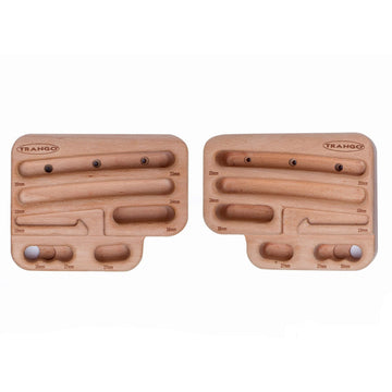TRANGO Rock Prodigy Hangboard with 12 grips on FSC beech wood for durable finger training