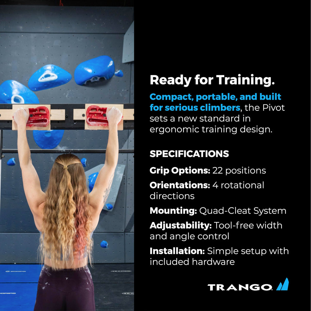 Climber-designed TRANGO Rock Prodigy build for precise, versatile training.