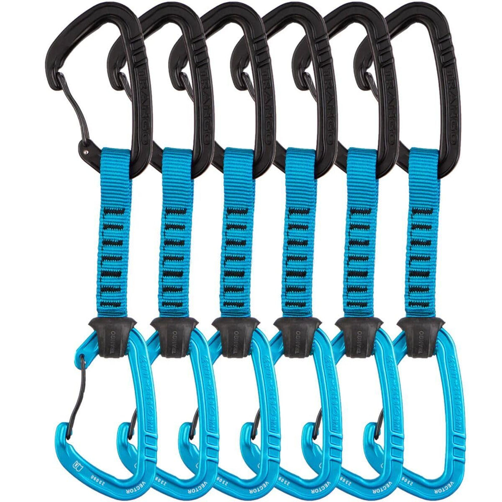 TRANGO Vector Quickdraw cyan 12cm six-pack for reliable clipping on routes.