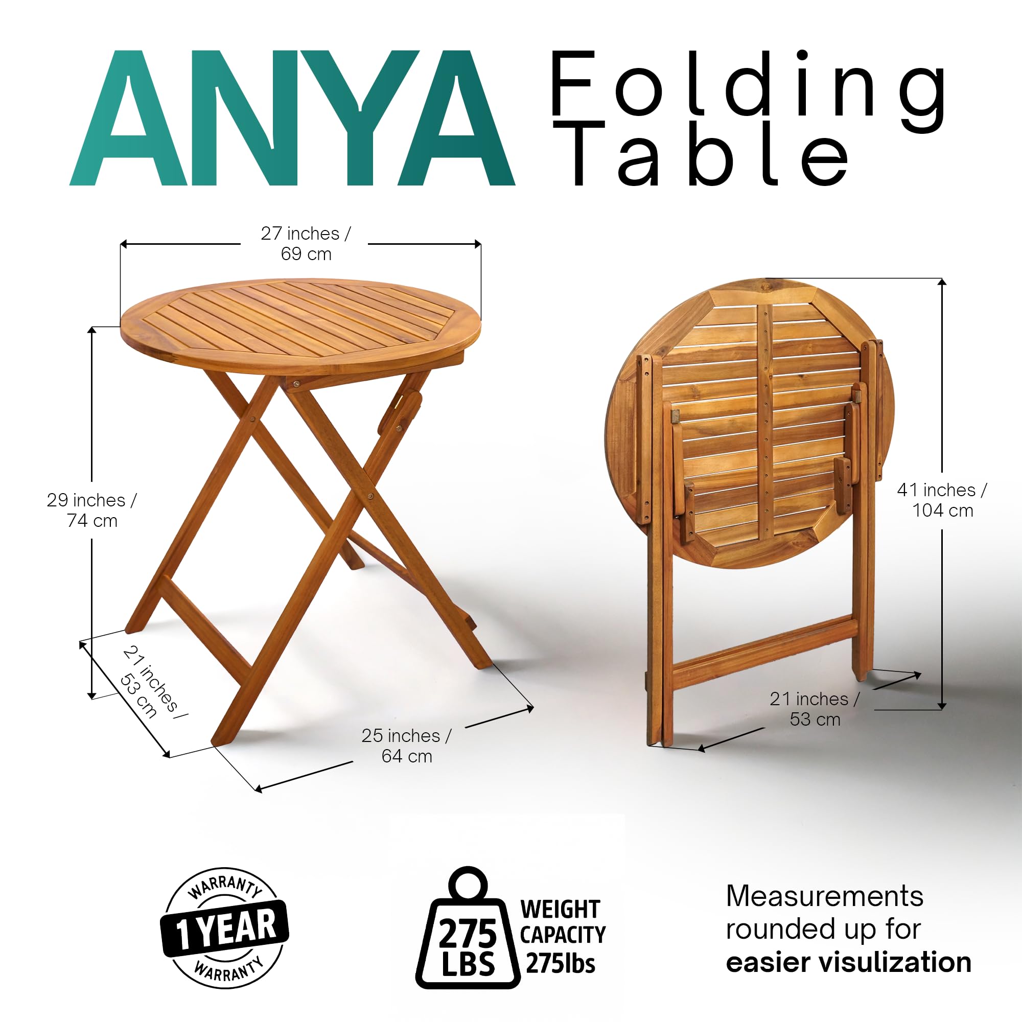 Tranquillo Anya folded for storage, easy to tuck away after use.