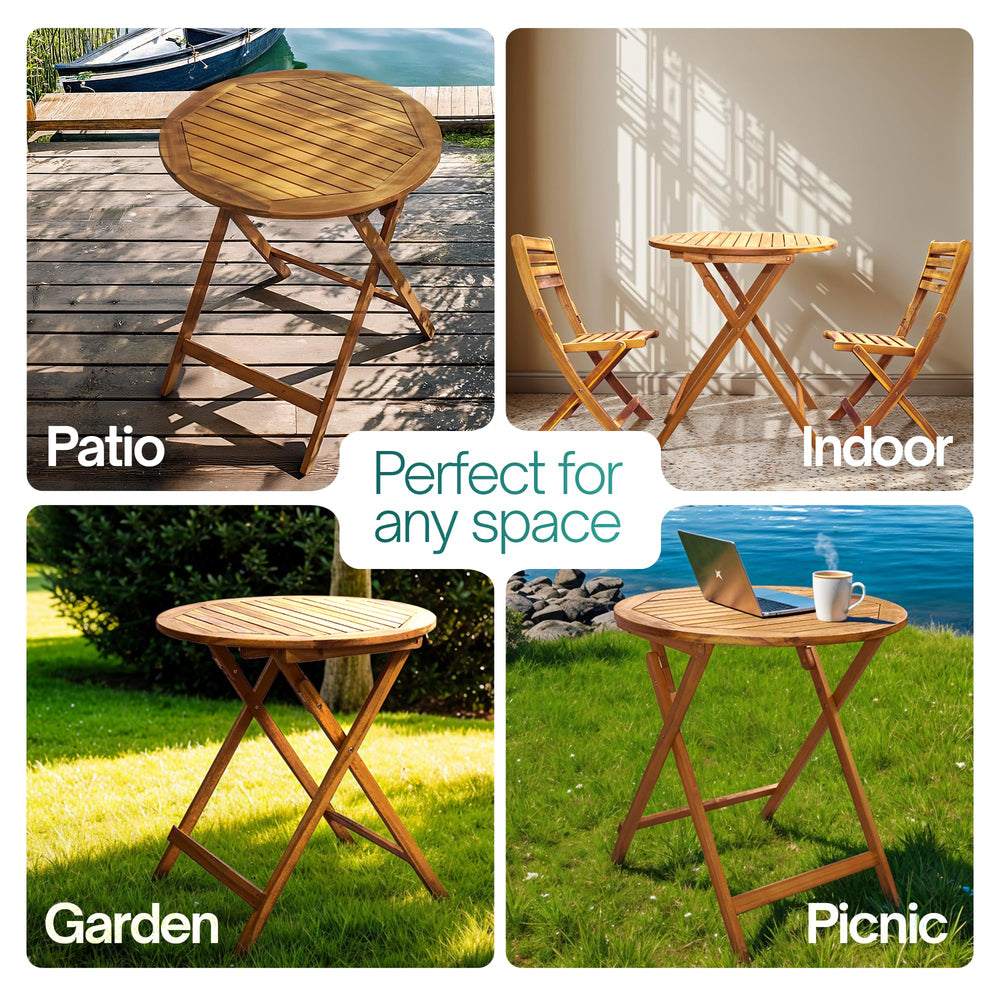 Tranquillo Anya round table on balcony complementing various seating styles.