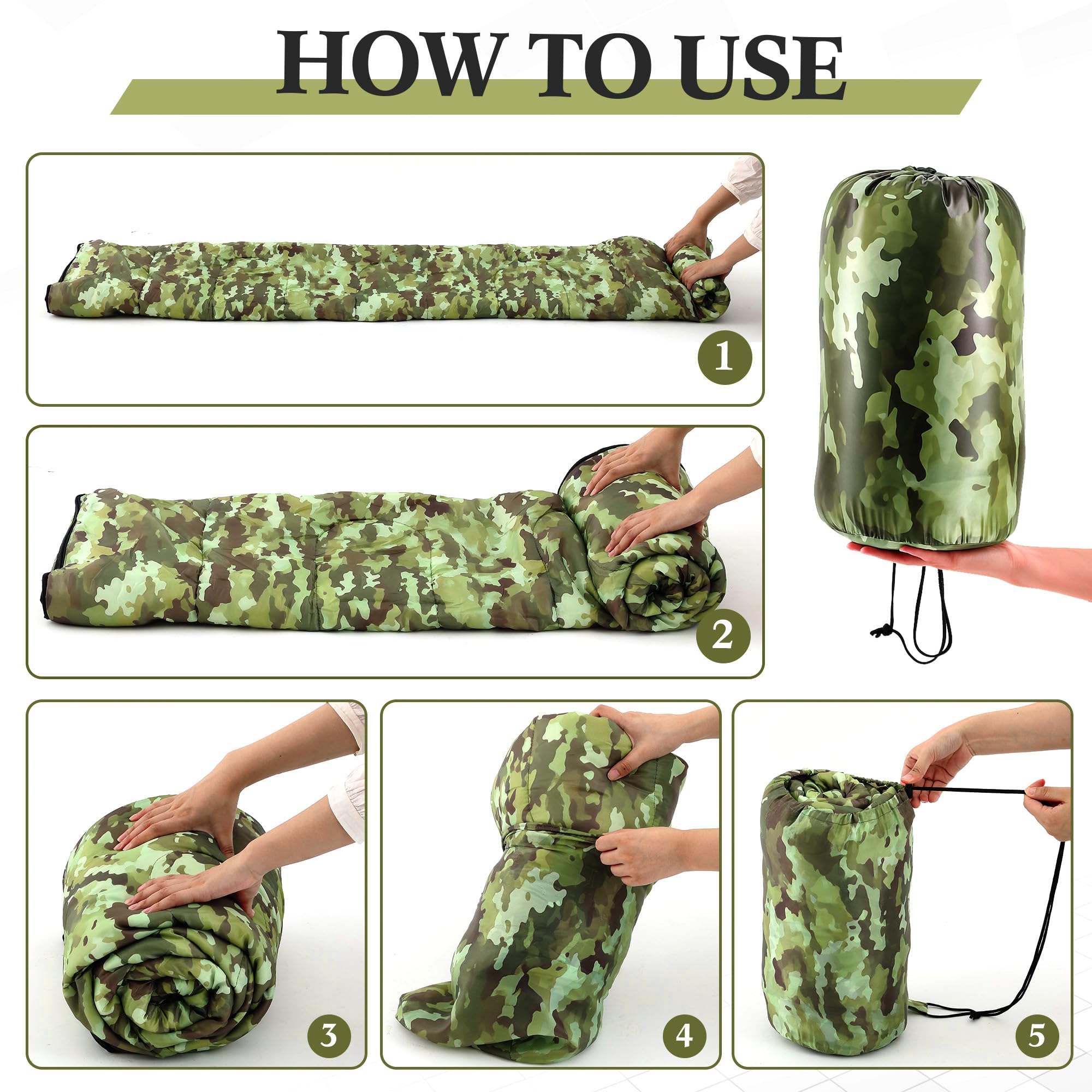 Tranqun backpack-friendly sleeping bag with storage bag for easy transport.