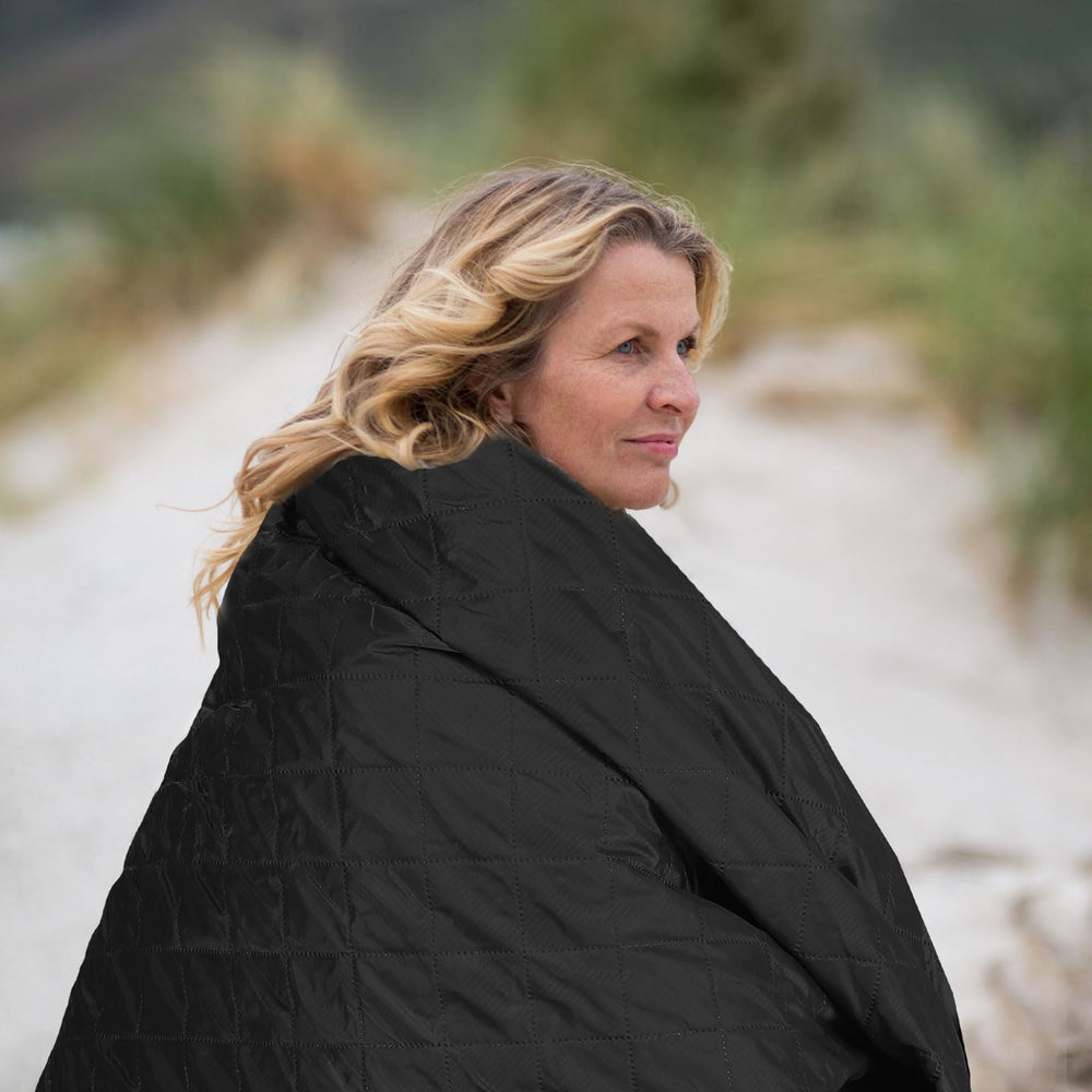 Tranqun outdoor blanket foldable carry bag enables easy travel setup