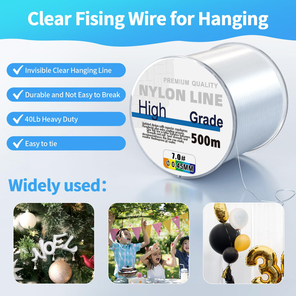Spool of clear fishing line nylon 0.45mm 1640ft