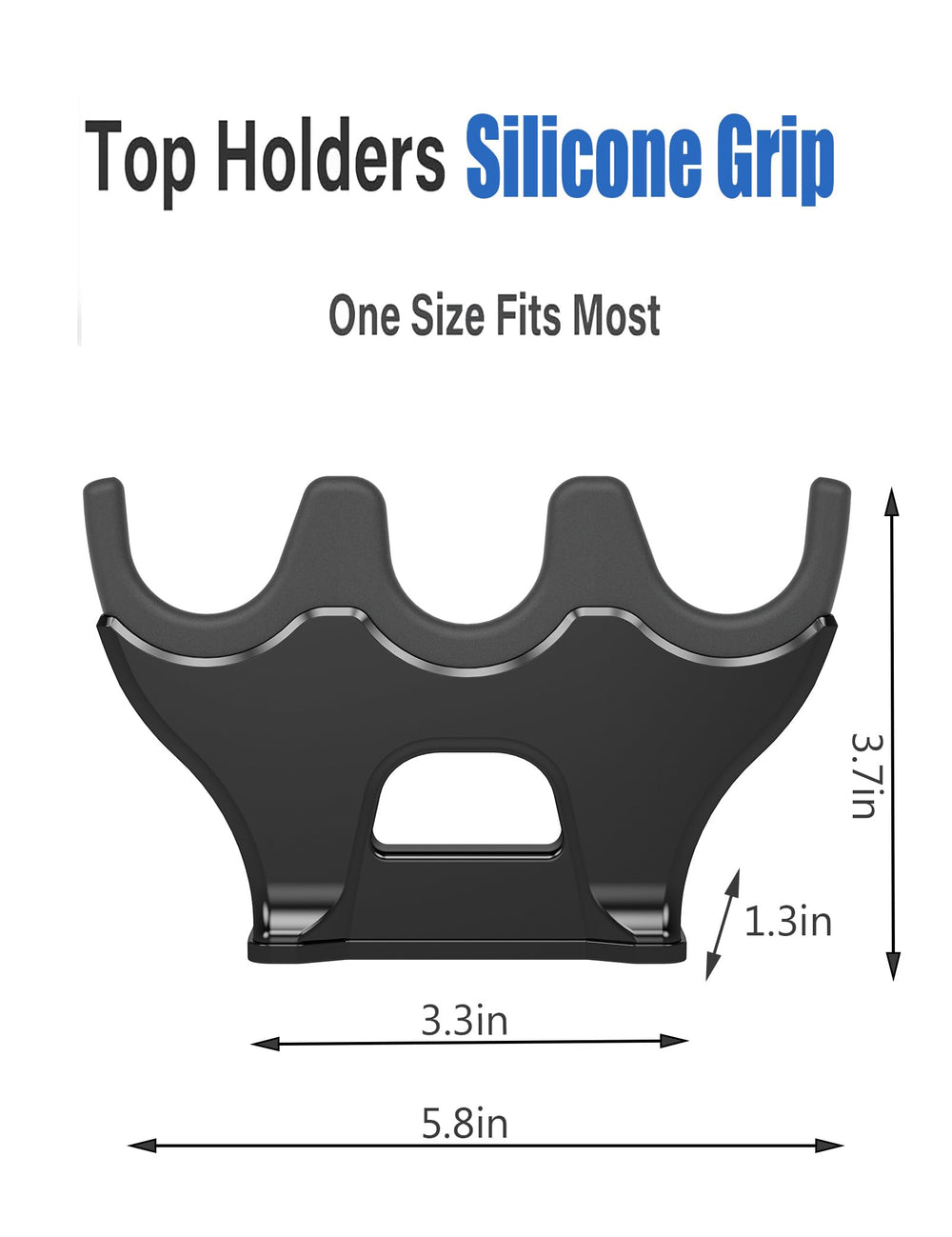 Three-slot rod holder with soft silicone padding