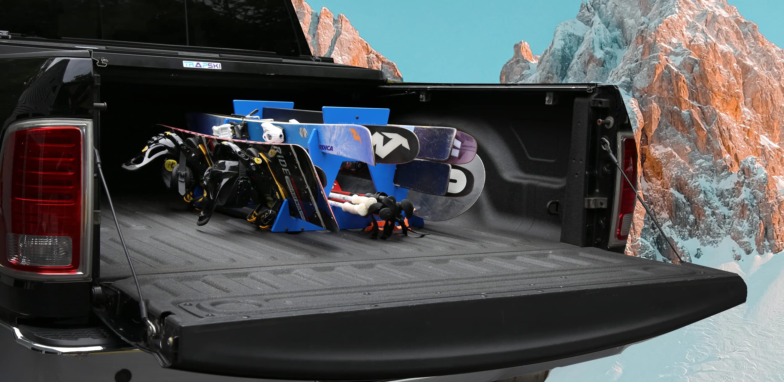 TRAPSKI rack stores gear at home with no clutter.