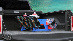 TRAPSKI Quad rack inside SUV maximizes space for family snow trips