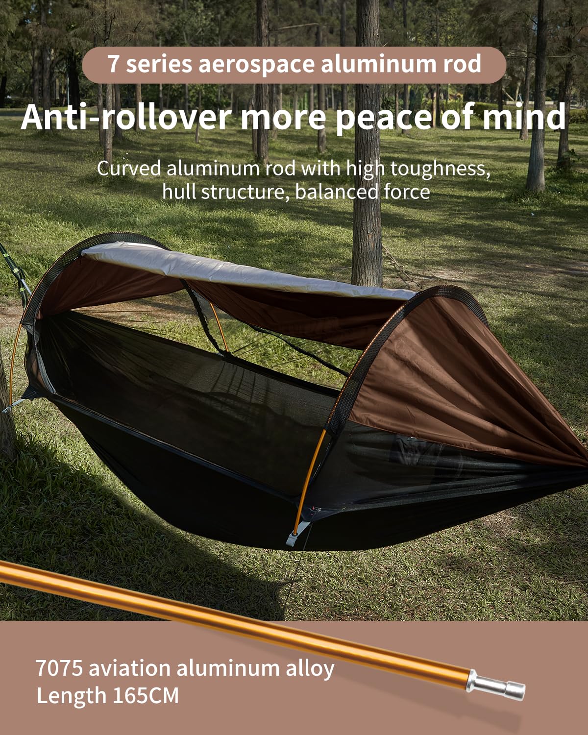 Travel Bird 70D nylon taffeta material ensures breathable durable shelter