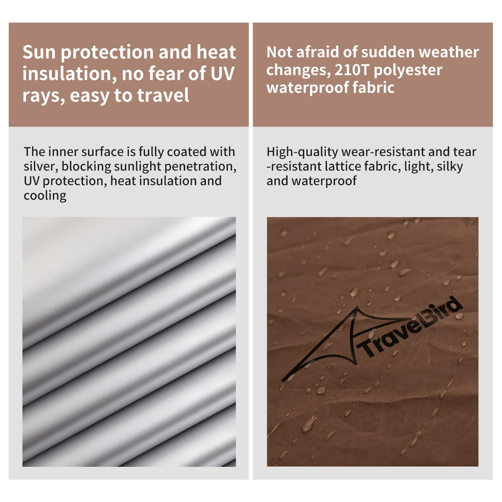 Travel Bird easy setup kit with poles and carabiners for quick shelter
