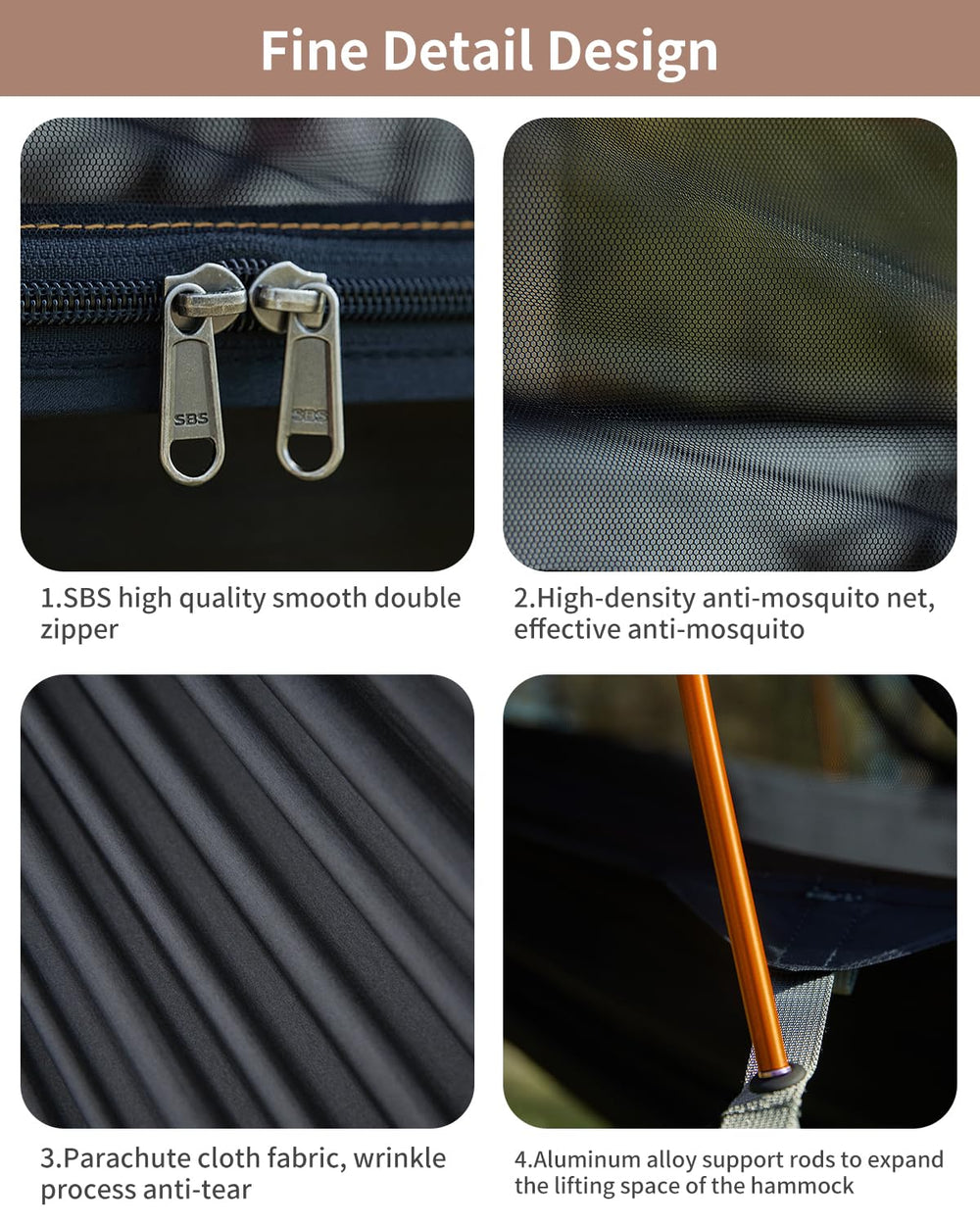 Travel Bird foldable tree straps with hammock-tent for secure hanging