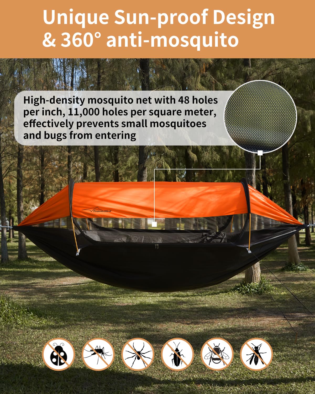 Travel Bird hammock tent lightweight 1.2kg ideal for backpacking