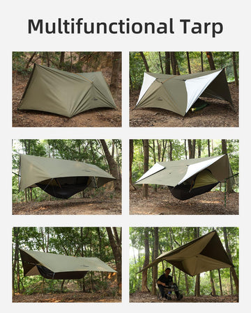 Travel Bird Ultralight Tarp dual-door design promotes ventilation and weather-shielded entry.